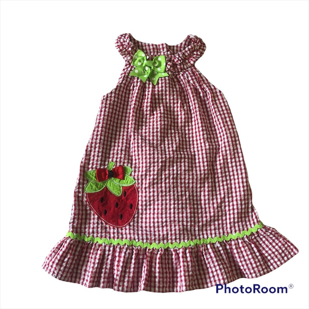 Emily Rose - 3T - Summer Sun Dress ☀️ - Strawberry Appliqué 🍓 - Bright! - Fun!